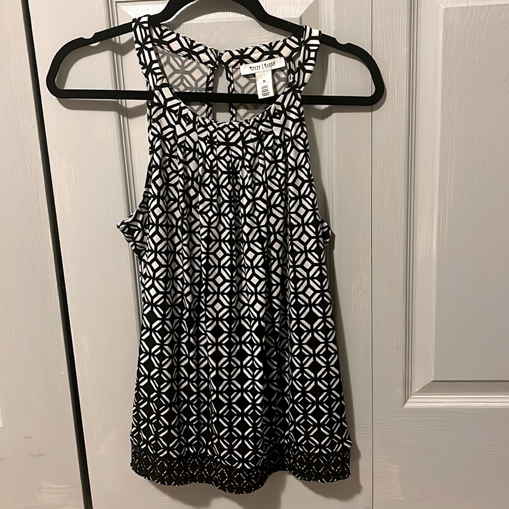 White House Black Market black/white banded shirt